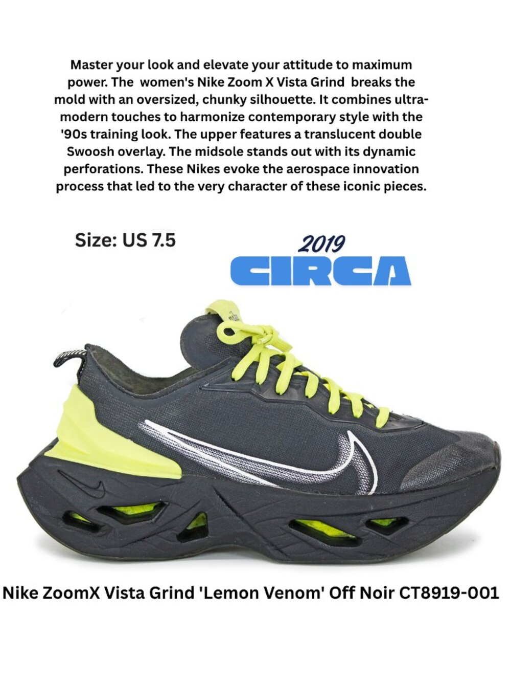 Nike ZoomX Vista Grind 'Lemon Venom' Off Noir CT8919-001